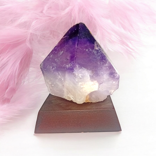 Amethyst on Wooden Base