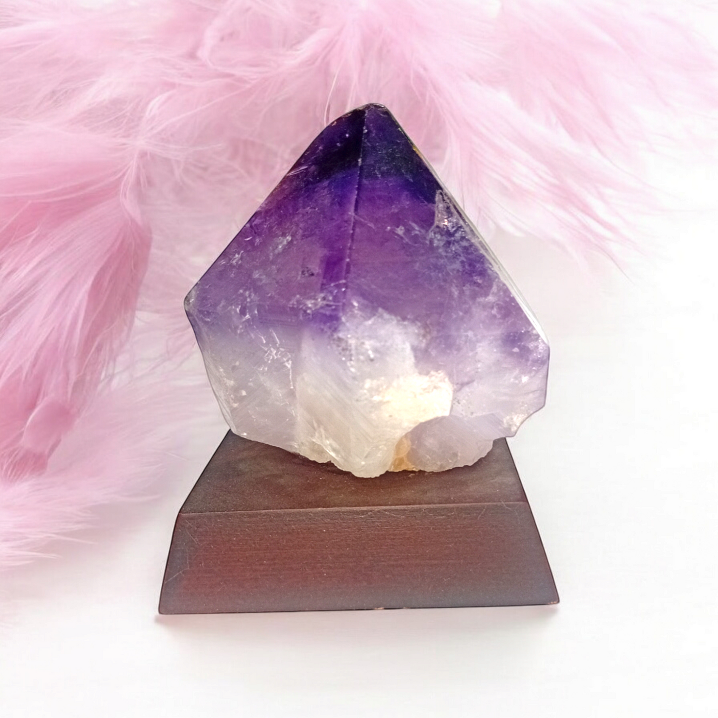 Amethyst on Wooden Base