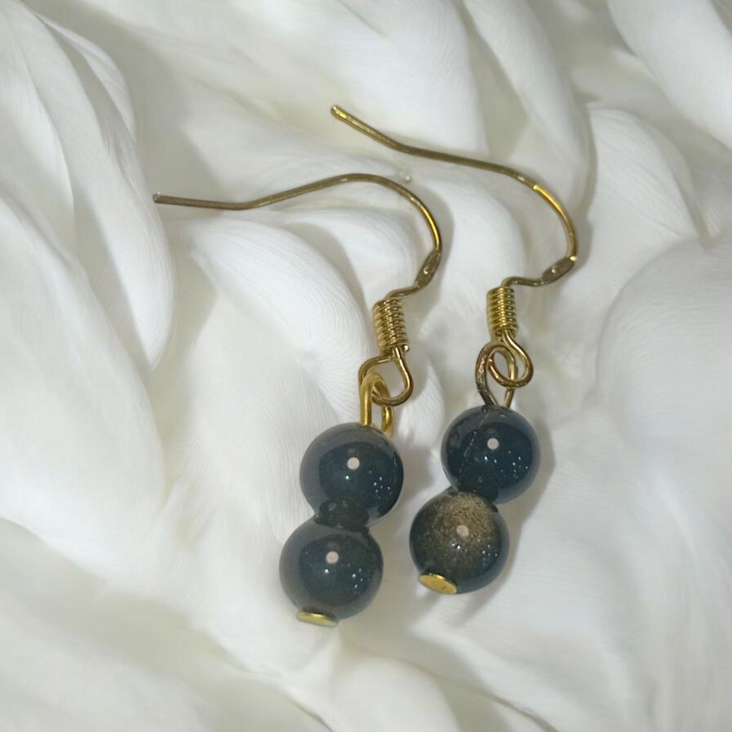 Goldsheen Obsidian Earrings