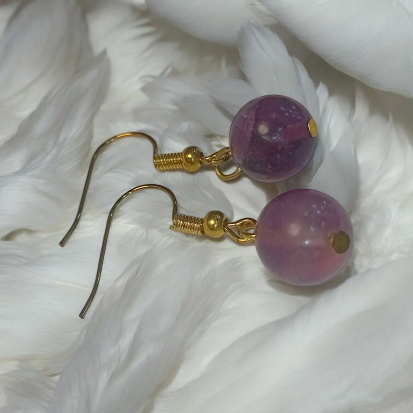 Purple Fluorite Earrings