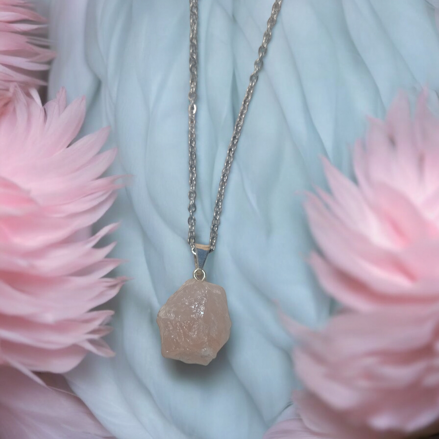 Rough Rose Quartz Necklace